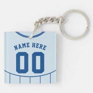 Name & Number Jersey Keyring, Soccer, Football Key Ring