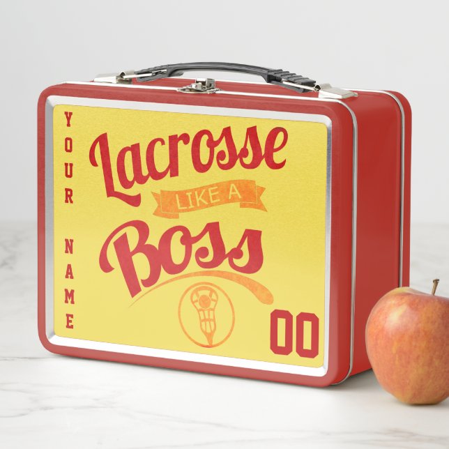 Name & Number Lacrosse Like A Boss Lunch Box (In Situ)