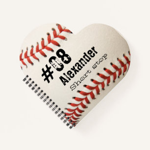 Name Number Position Custom White Baseball Notebook