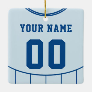 Name & Number Soccer Football Jersey Template Ceramic Tree Decoration