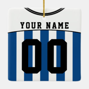 Name & Number Soccer Football Jersey Template Ceramic Tree Decoration