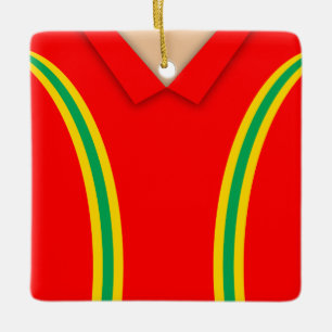 Name & Number Vintage Soccer Jersey Ceramic Tree Decoration