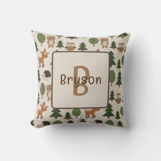 Name Nursery Pillow with Woodland Theme