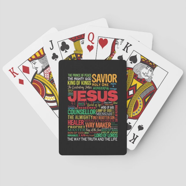Name of jesus king saviour counsellor playing cards (Back)