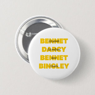 Name of Main Characters from Pride and Prejudice 6 Cm Round Badge