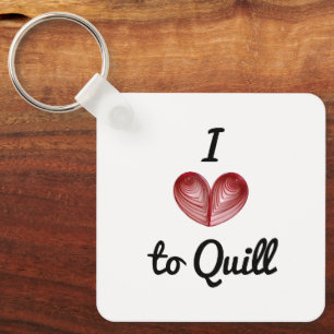 Name on Back, I Heart to Quill 2.5-in Keychain