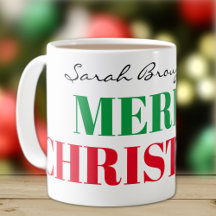 Name on Big Merry Christmas 11oz Classic