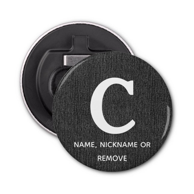 Name on Black Denim Print 2.25" Magnet Bottle Opener (Front)
