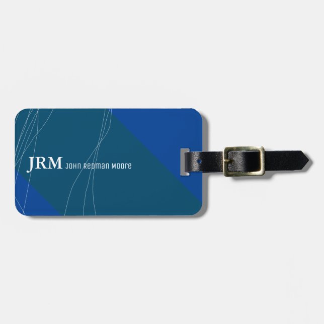 name on blue aeroplane travel luggage tag (Front Horizontal)