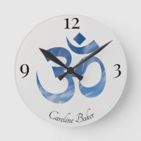 Name on Blue Sky Clouds Om Symbol 8-in Acrylic
