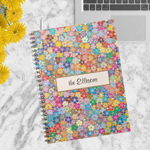 Name on Bright & Colourful Tiny Flowers 6.5 x 8.75 Notebook