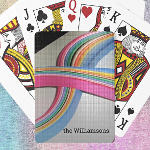 Name on Colourful Quilling Paper Design Playing Cards