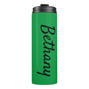 Name on Green Matching Design 12oz Thermal Tumbler