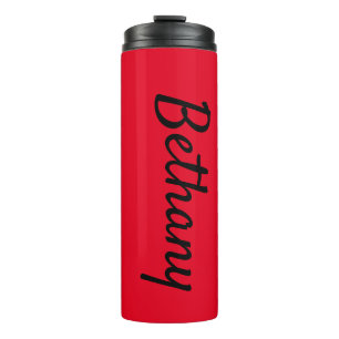 Name on Red Matching Design 12oz Thermal Tumbler