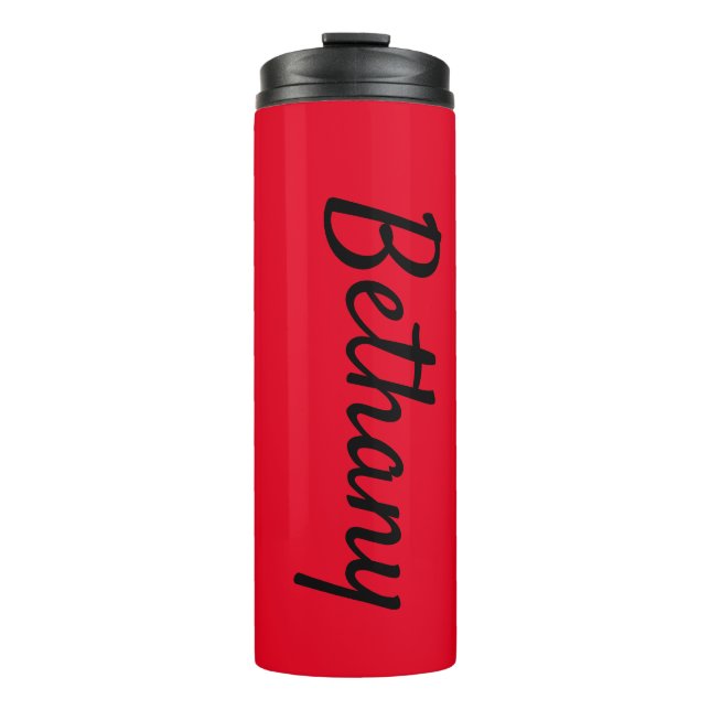 Name on Red Matching Design 12oz Thermal Tumbler (Front)