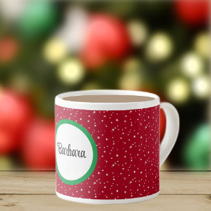 Name on Red & White Stars 6oz Espresso Cup