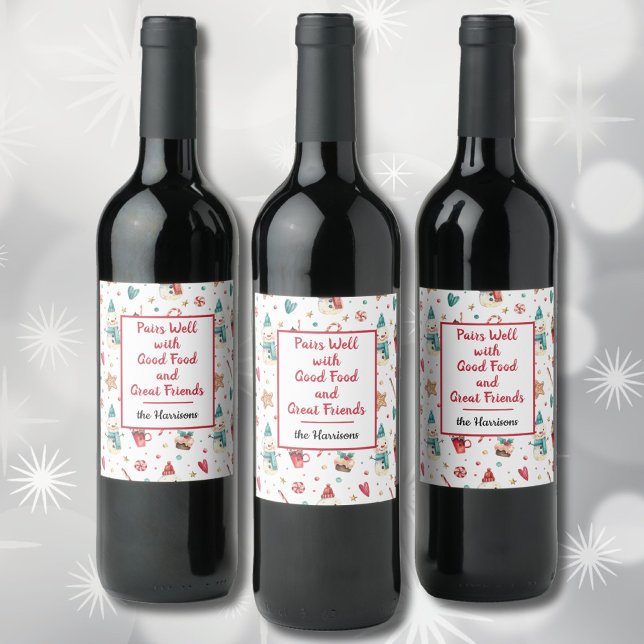 Name on Snowman Sweets Set of (6) Wine Label (Creator Uploaded)