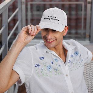 Name on White, Family Reunion, Embroidered Hat