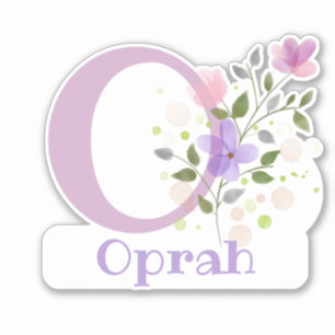 Name Oprah & Initial with Floral Design