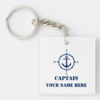 Name or Boat Name Nautical Compass Anchor White