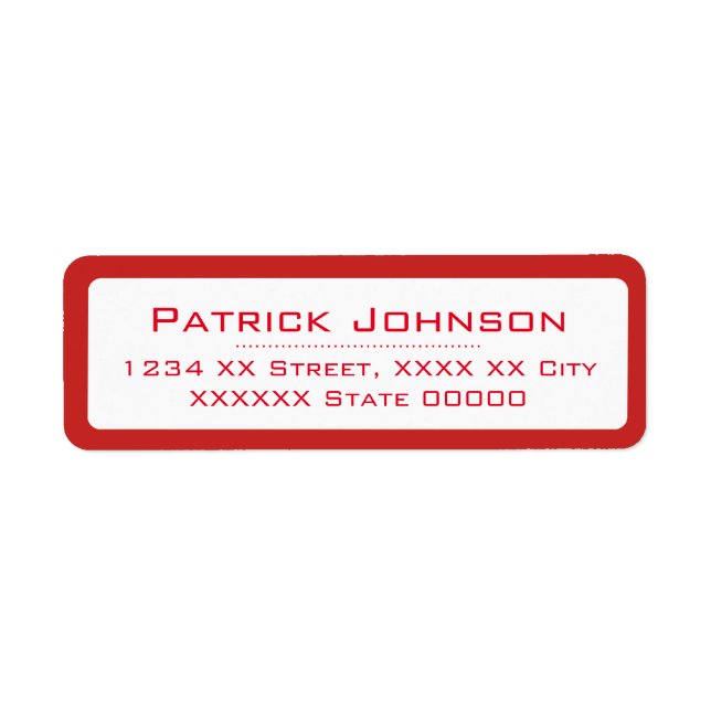name or company-name with red border (Front)
