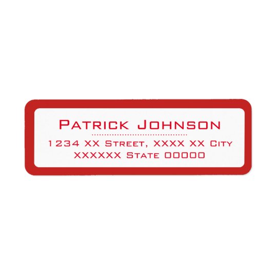 name or company-name with red border return address label