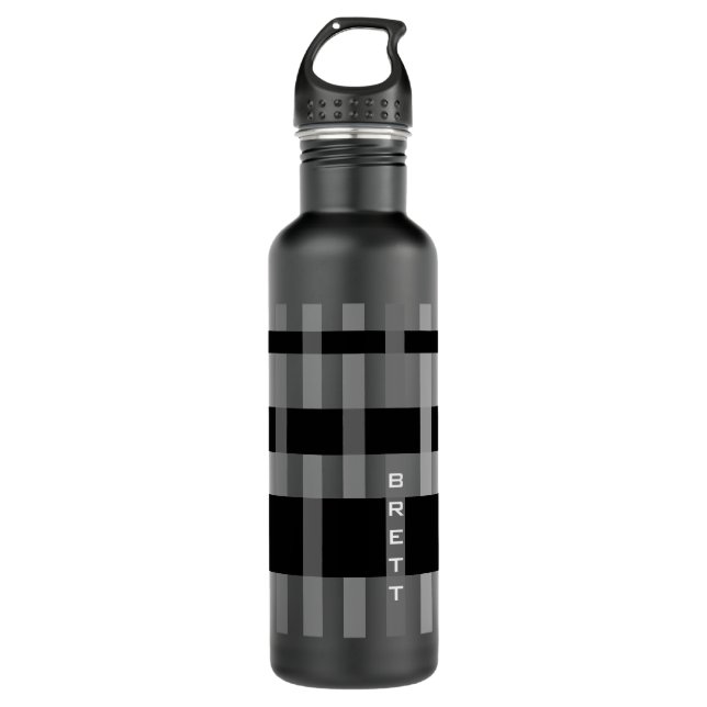 Name or Initials & Modern Weaving Stripes 710 Ml Water Bottle (Front)