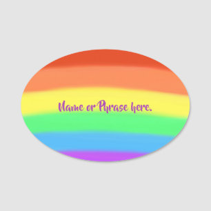 Name or Phrase here Rainbow Name Tags