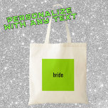 NAME or ROLE Green Girl Summer Bridesmaid Proposal Tote Bag<br><div class="desc">Featuring a vibrant neon green box with sleek black text,  this box is perfect for a trendy y2k bridesmaid proposal.</div>
