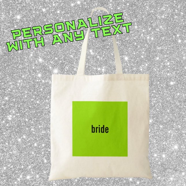 NAME or ROLE Green Girl Summer Bridesmaid Proposal Tote Bag (for your bride who is a pop girl at heart )
