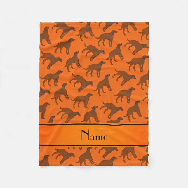 Name orange Chesapeake bay retriever dogs Fleece Blanket (Front)