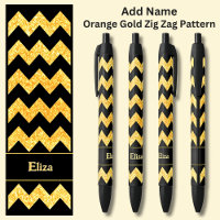 Name Orange Gold Zig Zag on Black