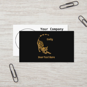 Name Orange Paisley Bengal Kitten Yoga Stretching Business Card