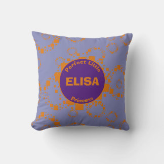 Name Orange Purple Circle Squares Pretty Pattern Cushion