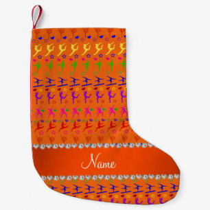 Name orange rainbow gymnastics hearts stars small christmas stocking