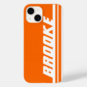 Name orange & white stripe sport iPhone case