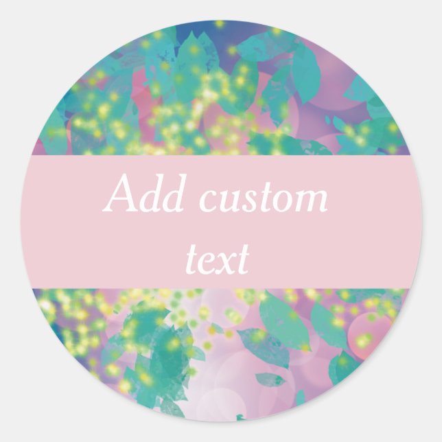 name pastel pink floral watercolor classic round sticker (Front)