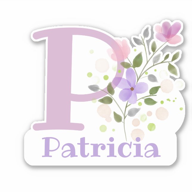 Name Patricia & Initial with Floral Design (Front)