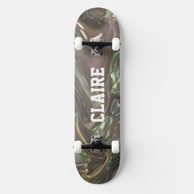 Name Pearly Holographic Cool Skateboard (Front)