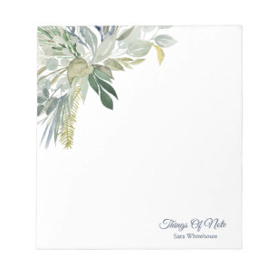 Name Personalised Botanical Woodland Foliage Notepad