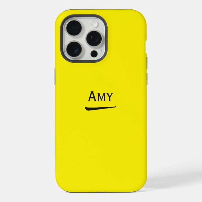 Name Personalised Bright Yellow iPhone Case (Back)