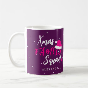 Name personalised Christmas family squad script Coffee Mug