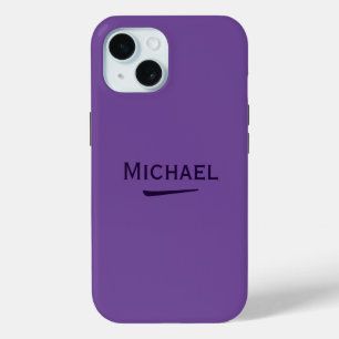 Name Personalised Dark Lavender iPhone 15 Case