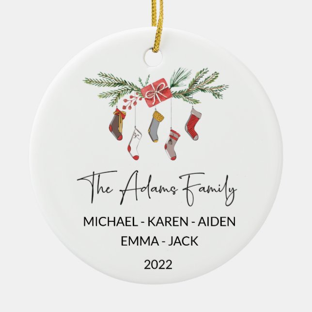 NAME Personalised Family Christmas Ornament (Front)