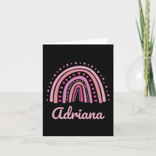 Name Personalised Funny Women Pink Rainbow Adriana Card