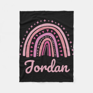 Name Personalised Funny Women Pink Rainbow Jordan  Fleece Blanket
