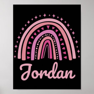 Name Personalised Funny Women Pink Rainbow Jordan Poster