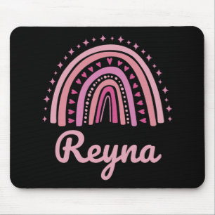 Name Personalised Funny Women Pink Rainbow Reyna Mouse Mat