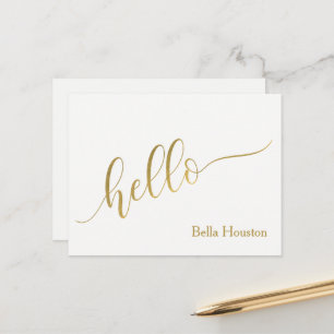 Name Personalised "Hello" Script Postcard