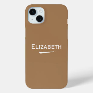 Name Personalised Light Brown iPhone 15 Mini Case